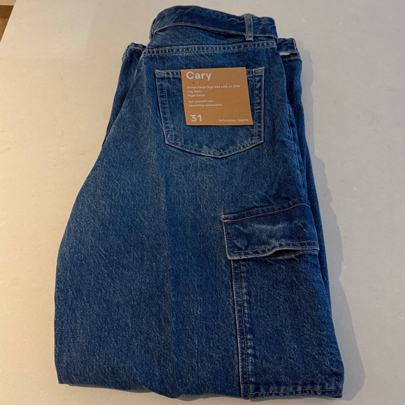 Reformation Cary Belted Cargo High Rise Slouchy Wide Leg - Picture 3 of 4